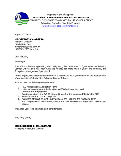 emb appointment|PCO .